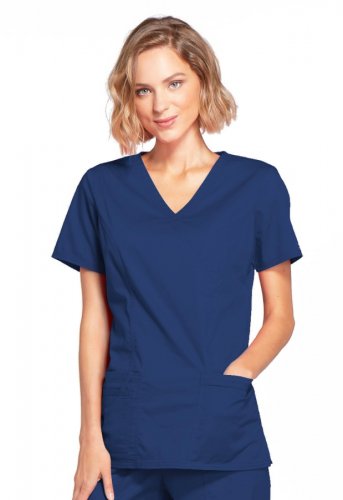 4728 Топ женский Cherokee Workwear (NAV) тёмно-синий хлопок
